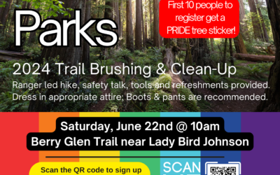 Redwood Parks Conservancy (RPC) Extends Special Invitation to LGBTQ Community for Pride in Our Parks Trail Brushing Event at Berry Glen on Sat., June 22nd