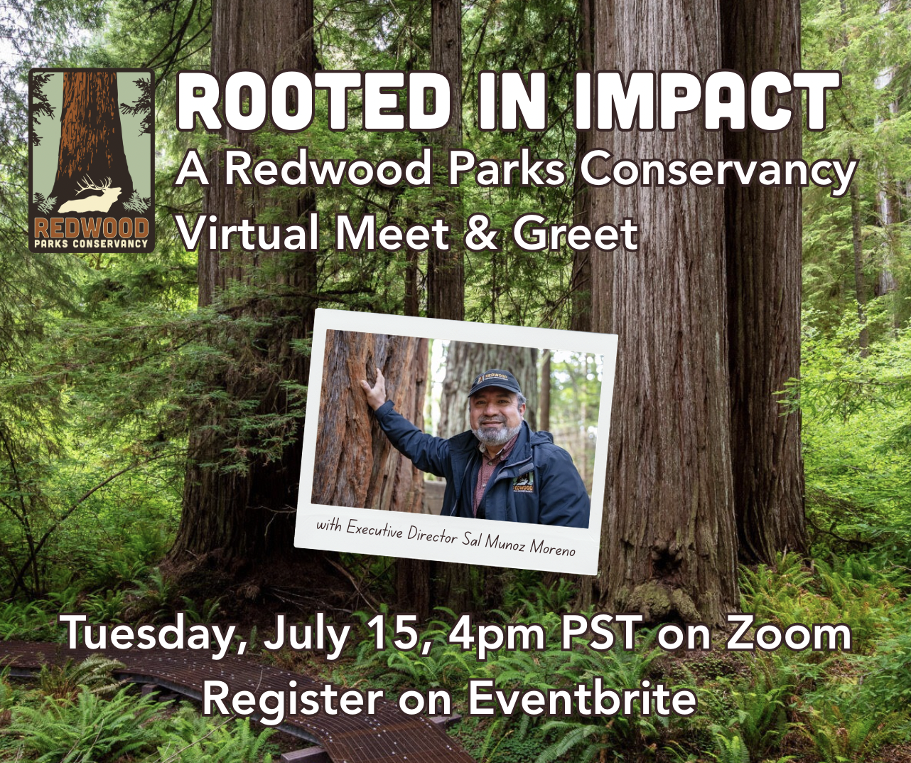 Screen Shot 2025-07-07 at 10.04.33 PM People gather in front of a towering tree, representing the Redwood Corps' commitment to conservation and youth engagement.